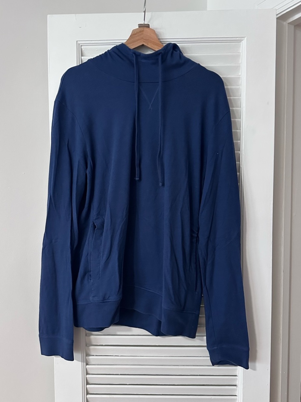 Vince Navy Hooded Pullover Sweatshirt, size L